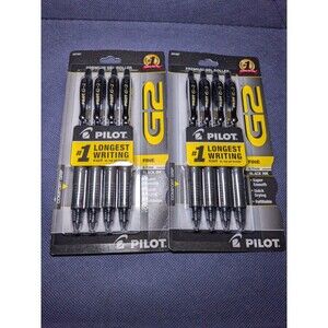 PILOT G2 Retractable Rolling Ball Gel Pens 4-Count Black Ink Set of 2